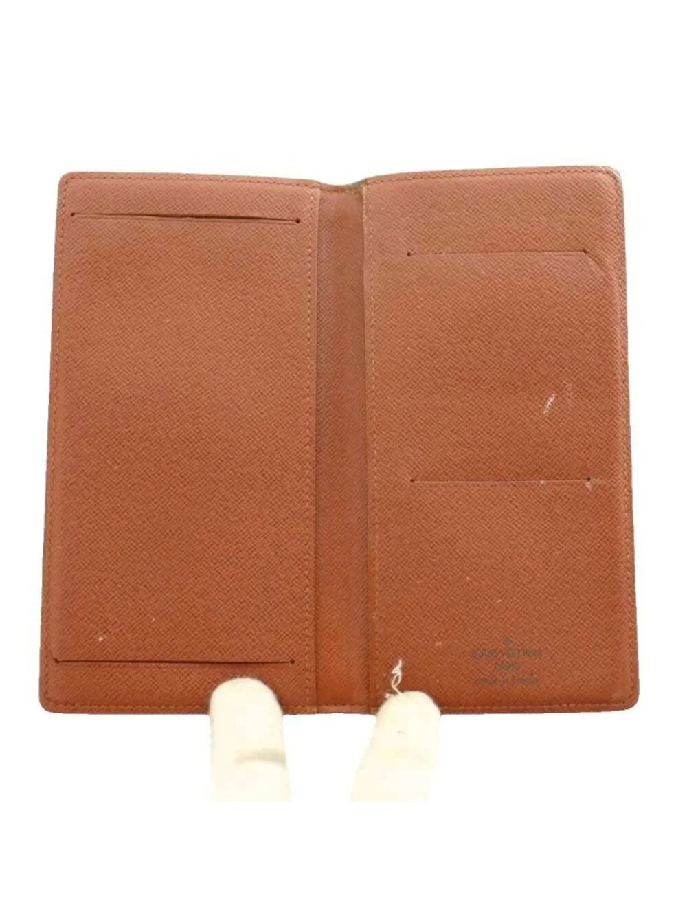 Louis Vuitton 2 Folding Wallet Leather Monogram Canvas Brown SS